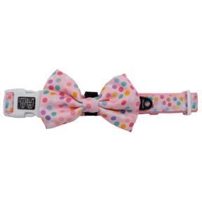 Big and Little Dogs Collar & Bow - tie Pink Confetti halsband > hondenhalsband X - Small