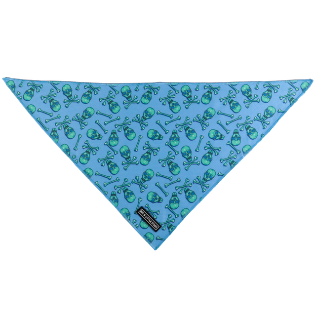 Big  and Little dogs Bandana Skulls & Bones (Blue Version) - Premium Bandana > Hondenbandana from Big and Little Dogs - Just €9.99! Shop now at Frenkiezdogshop