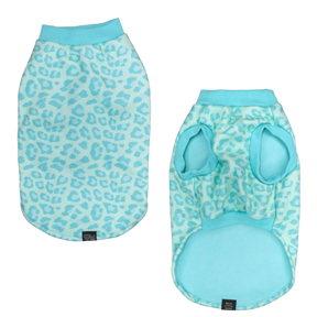 Big and Little Dogs Fleece Pyjama Turquoise Leopard - Premium Hondenkleding > Hondenpyjama from Big and Little Dogs - Just €20! Shop now at Frenkiezdogshop