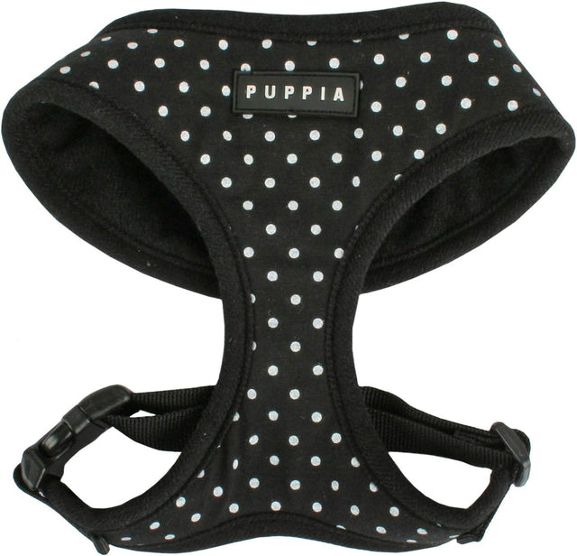 Puppia Dotty Harness model A black - Premium hondentuig > honden harnas from Puppia - Just €17.99! Shop now at Frenkiezdogshop