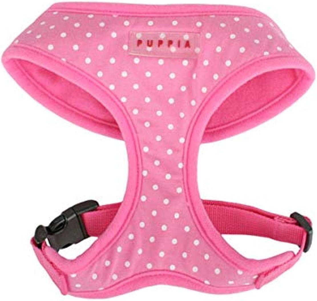 Puppia Dotty Harness model A pink - Premium hondentuig > honden harnas from Puppia - Just €17.99! Shop now at Frenkiezdogshop