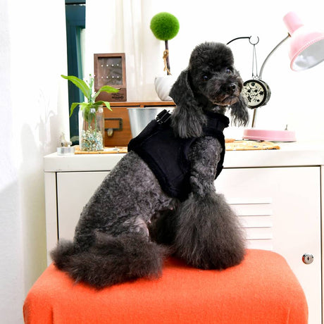 Puppia Terry Vest Harness model B black hondentuig > honden harnas > model B Small