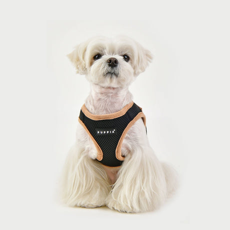 Puppia Soft Vest Harness II model B black hondentuig > honden harnas > model B Small