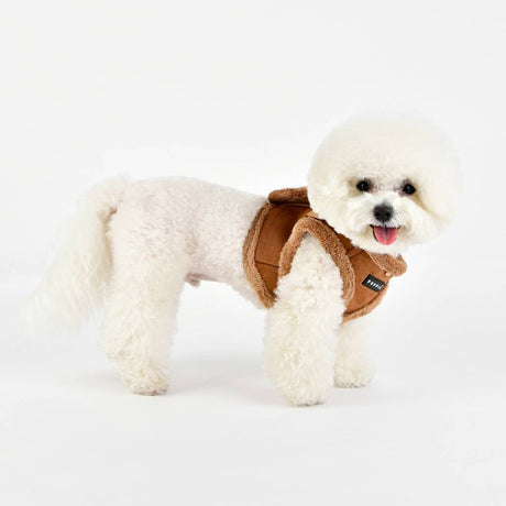 Puppia Terry Vest Harness model B brown hondentuig > honden harnas > model B Small