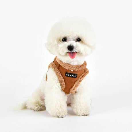 Puppia Terry Vest Harness model B brown hondentuig > honden harnas > model B Small