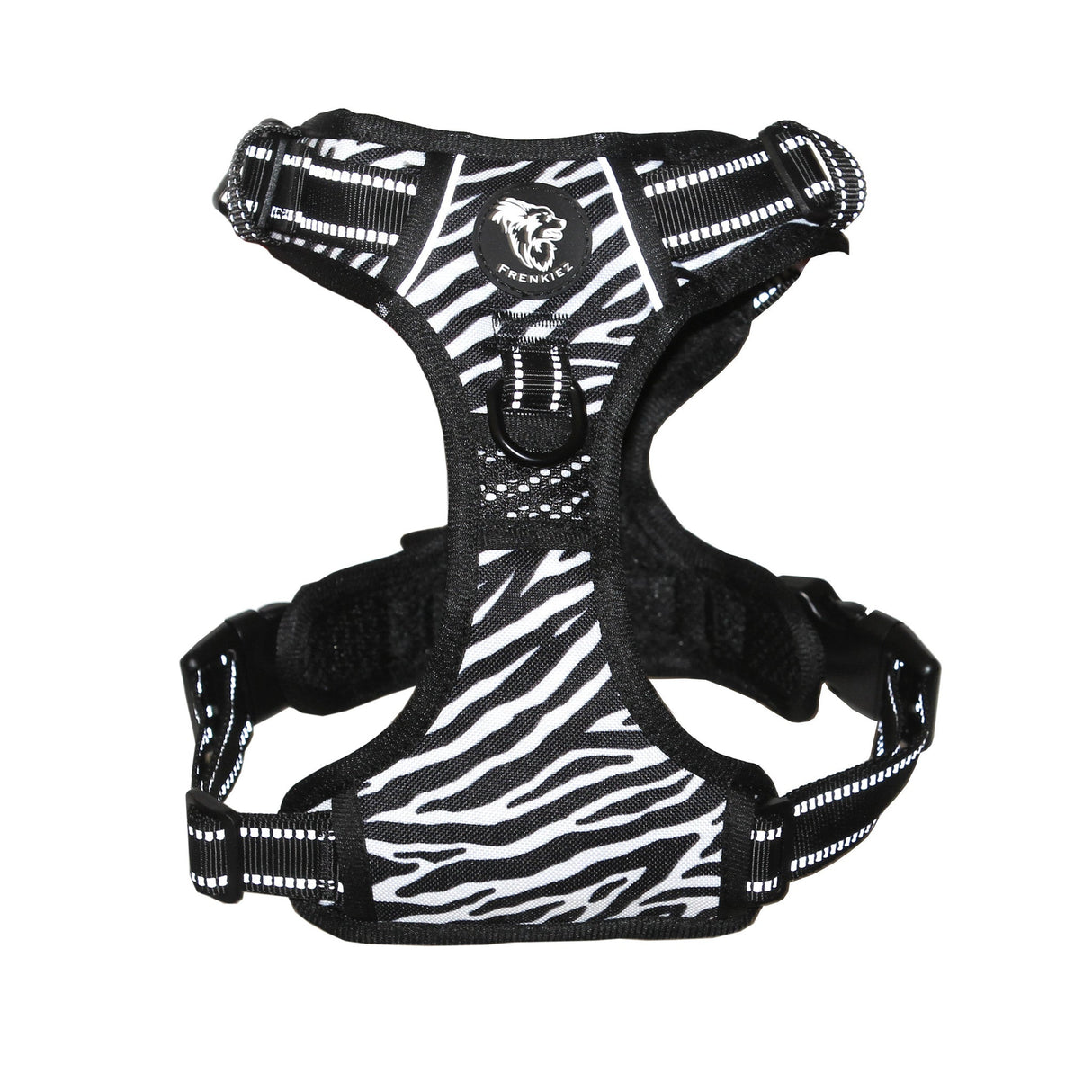 Frenkiez reflective Y tuig no pull dogharness Zebra - Premium hondentuig > honden harnas from Frenkiez - Just €29.99! Shop now at Frenkiezdogshop