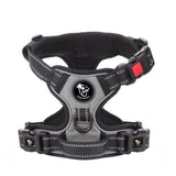 Frenkiez reflective Y tuig no pull dogharness Grey ( XSMALL) hondentuig > honden harnas > Y tuigen X-Small