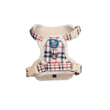 Frenkiez Teddy reflective Y tuig no pull dogharness Beige Plaid hondentuig > honden harnas > Y tuigen Small