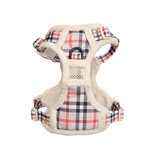 Frenkiez Teddy reflective Y tuig no pull dogharness Beige Plaid hondentuig > honden harnas > Y tuigen Small