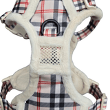 Frenkiez Teddy reflective Y tuig no pull dogharness Beige Plaid hondentuig > honden harnas > Y tuigen Small