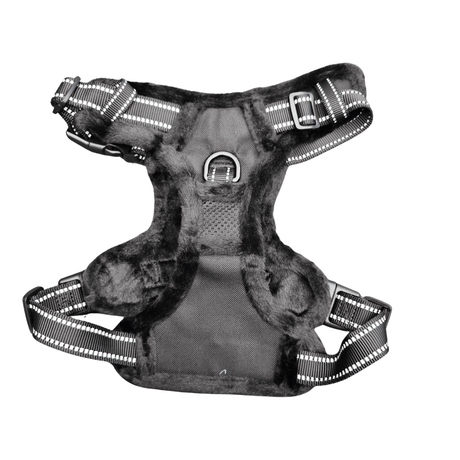 Frenkiez Teddy reflective Y tuig no pull dogharness Black hondentuig > honden harnas > Y tuigen Small