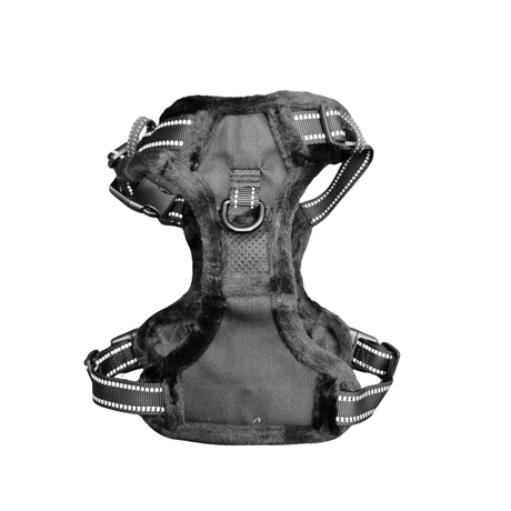 Frenkiez Teddy reflective Y tuig no pull dogharness Black hondentuig > honden harnas > Y tuigen Small