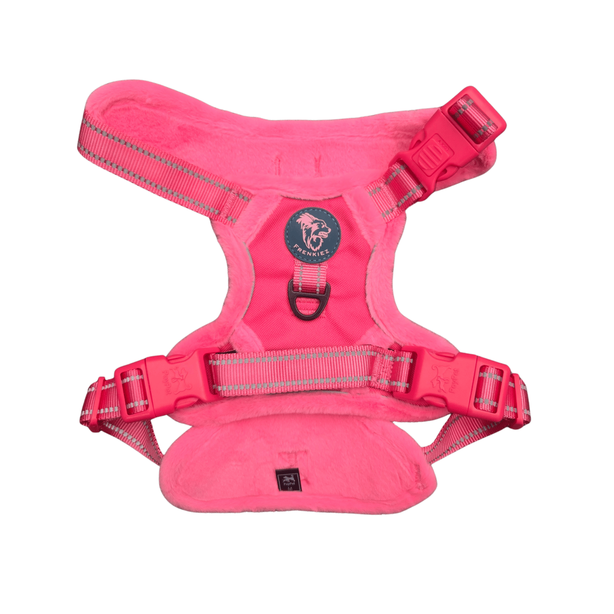 Frenkiez Teddy reflective Y tuig no pull dogharness Hot Pink hondentuig > honden harnas > Y tuigen Small
