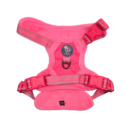 Frenkiez Teddy reflective Y tuig no pull dogharness Hot Pink hondentuig > honden harnas > Y tuigen Small
