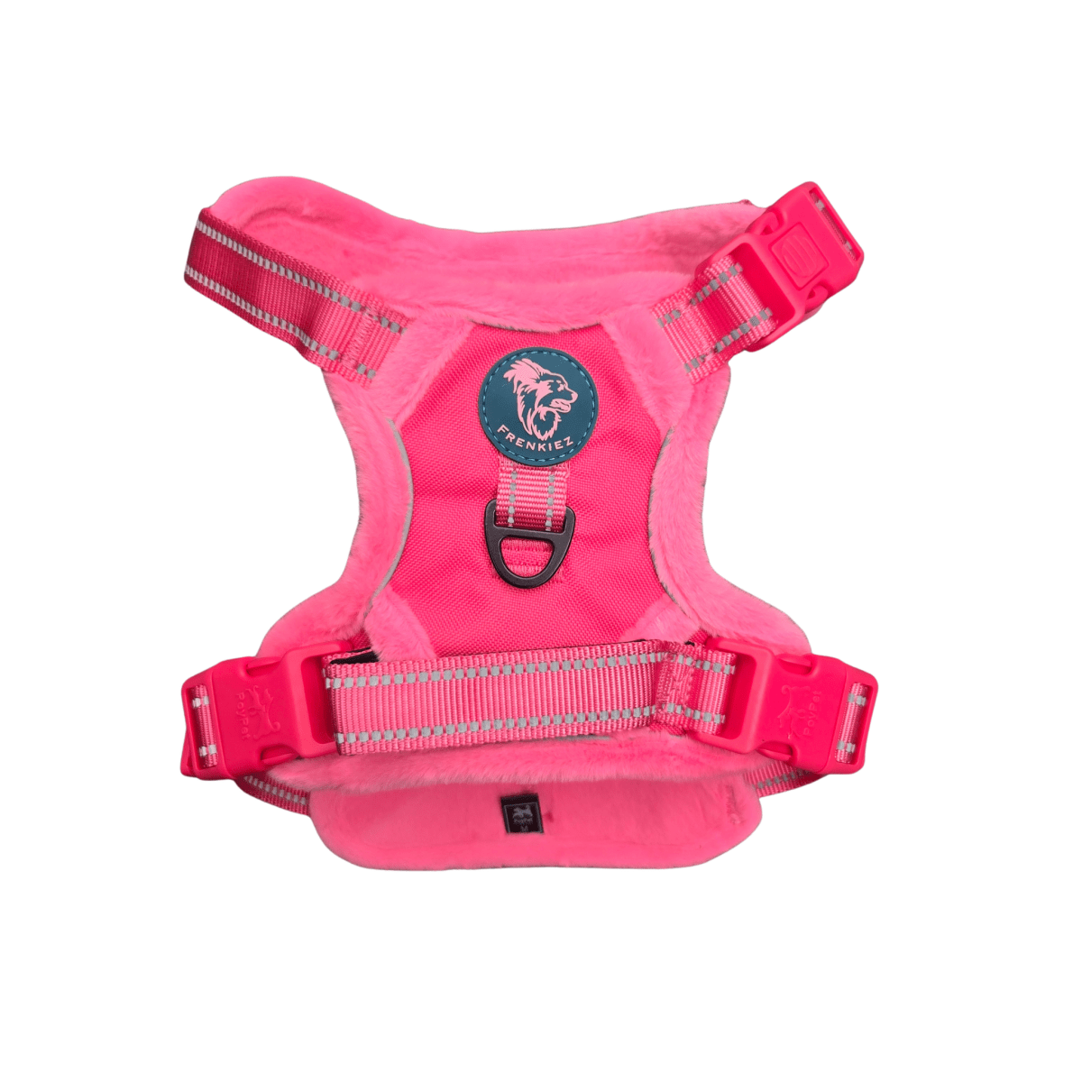 Frenkiez Teddy reflective Y tuig no pull dogharness Hot Pink hondentuig > honden harnas > Y tuigen Small