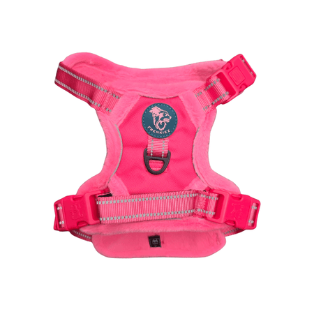 Frenkiez Teddy reflective Y tuig no pull dogharness Hot Pink hondentuig > honden harnas > Y tuigen Small