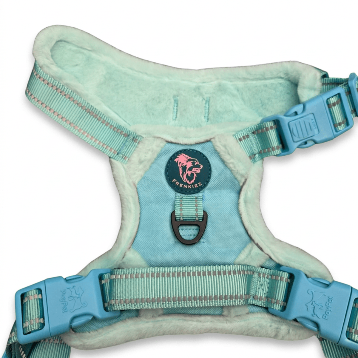 Frenkiez Teddy reflective Y tuig no pull dogharness Mint hondentuig > honden harnas > Y tuigen Small