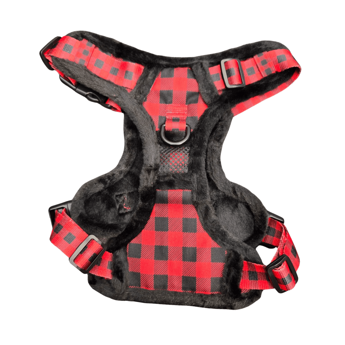 Frenkiez Teddy reflective Y tuig no pull dogharness Red Plaid hondentuig > honden harnas > Y tuigen Small