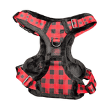 Frenkiez Teddy reflective Y tuig no pull dogharness Red Plaid hondentuig > honden harnas > Y tuigen Small