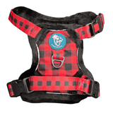 Frenkiez Teddy reflective Y tuig no pull dogharness Red Plaid hondentuig > honden harnas > Y tuigen Small