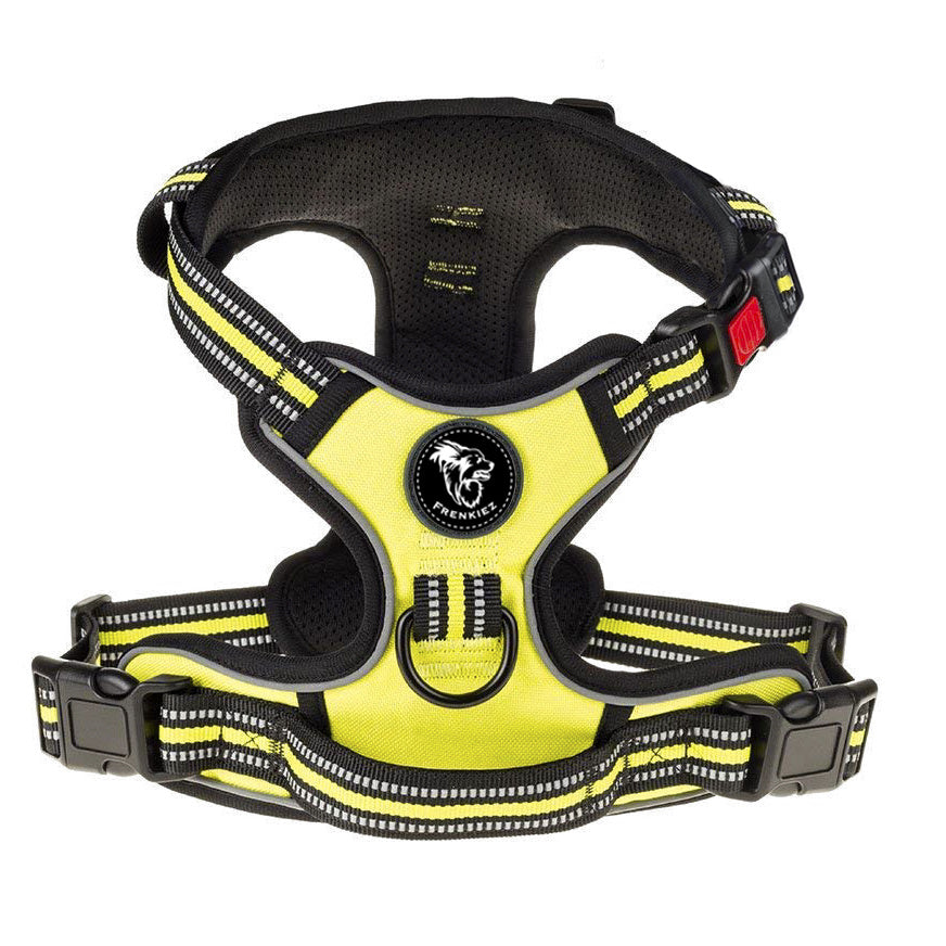 Frenkiez reflective no pull dog Y harness yellow/green ( XS & XL ) - Premium hondentuig > honden harnas from Frenkiez - Just €19.99! Shop now at Frenkiezdogshop