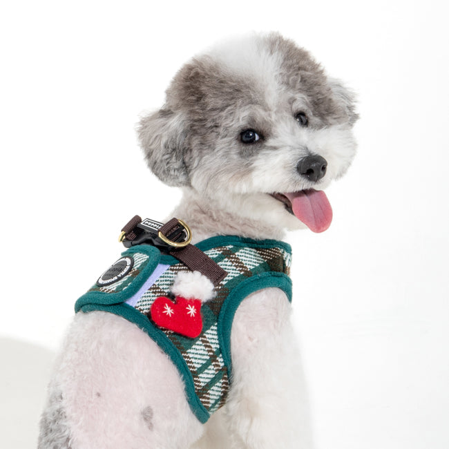 Puppia Festive Vest Harness B Green - Premium hondentuig > honden harnas from Puppia - Just €33.99! Shop now at Frenkiezdogshop