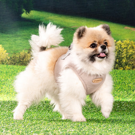 Puppia Recycled Eco Vest Harness B Beige hondentuig > honden harnas > model B Small