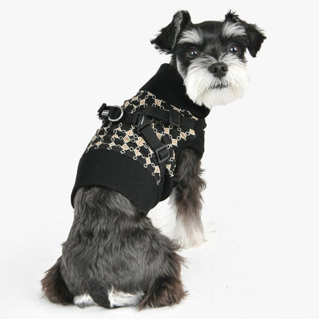 Puppia Sweater Harness J Jace Black hondentuig > honden harnas > overige modellen Small