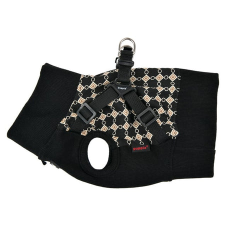 Puppia Sweater Harness J Jace Black hondentuig > honden harnas > overige modellen Small