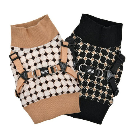 Puppia Sweater Harness J Jace Beige hondentuig > honden harnas > overige modellen Small