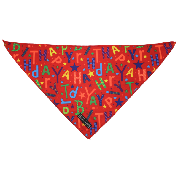 Big  and Little dogs Bandana Red Birthday ( S/M) - Premium Bandana > Hondenbandana from Big and Little Dogs - Just €9.99! Shop now at Frenkiezdogshop