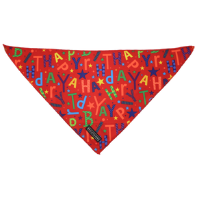 Big  and Little dogs Bandana Red Birthday ( S/M) - Premium Bandana > Hondenbandana from Big and Little Dogs - Just €5! Shop now at Frenkiezdogshop