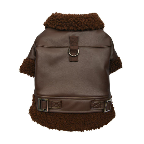 Puppia Soft Leather Shearling Coat Brown - Premium Hondenkleding > hondenjas from Puppia - Just €50! Shop now at Frenkiezdogshop