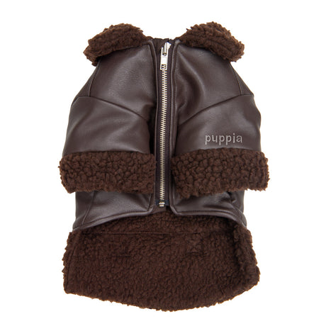 Puppia Soft Leather Shearling Coat Brown - Premium Hondenkleding > hondenjas from Puppia - Just €50! Shop now at Frenkiezdogshop