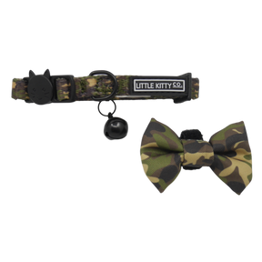 Little Kitty Cat Collar & Bow Tie Cool Cat Camo - Premium halsband > kattenhalsband from Little Kitty - Just €10! Shop now at Frenkiezdogshop