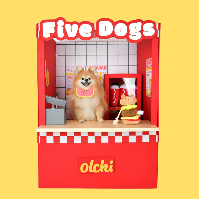 Olchi Fivedogs Hamburger Plush & Squeaky Dog Toy - Premium Hondenspeeltje > Hondenspeelgoed from Olchi - Just €17.99! Shop now at Frenkiezdogshop