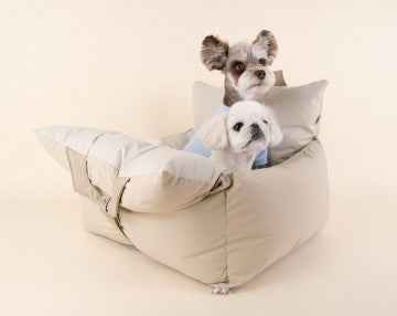 Puppia Olchi Carseat Carrier Beige - Premium Autostoel > hondenstoel from Puppia - Just €117.99! Shop now at Frenkiezdogshop