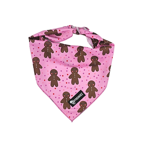 Frenkiez Christmas Bandana Pink Gingerbread Man - Premium Hondenkleding > bandana from Frenkiez - Just €9.99! Shop now at Frenkiezdogshop