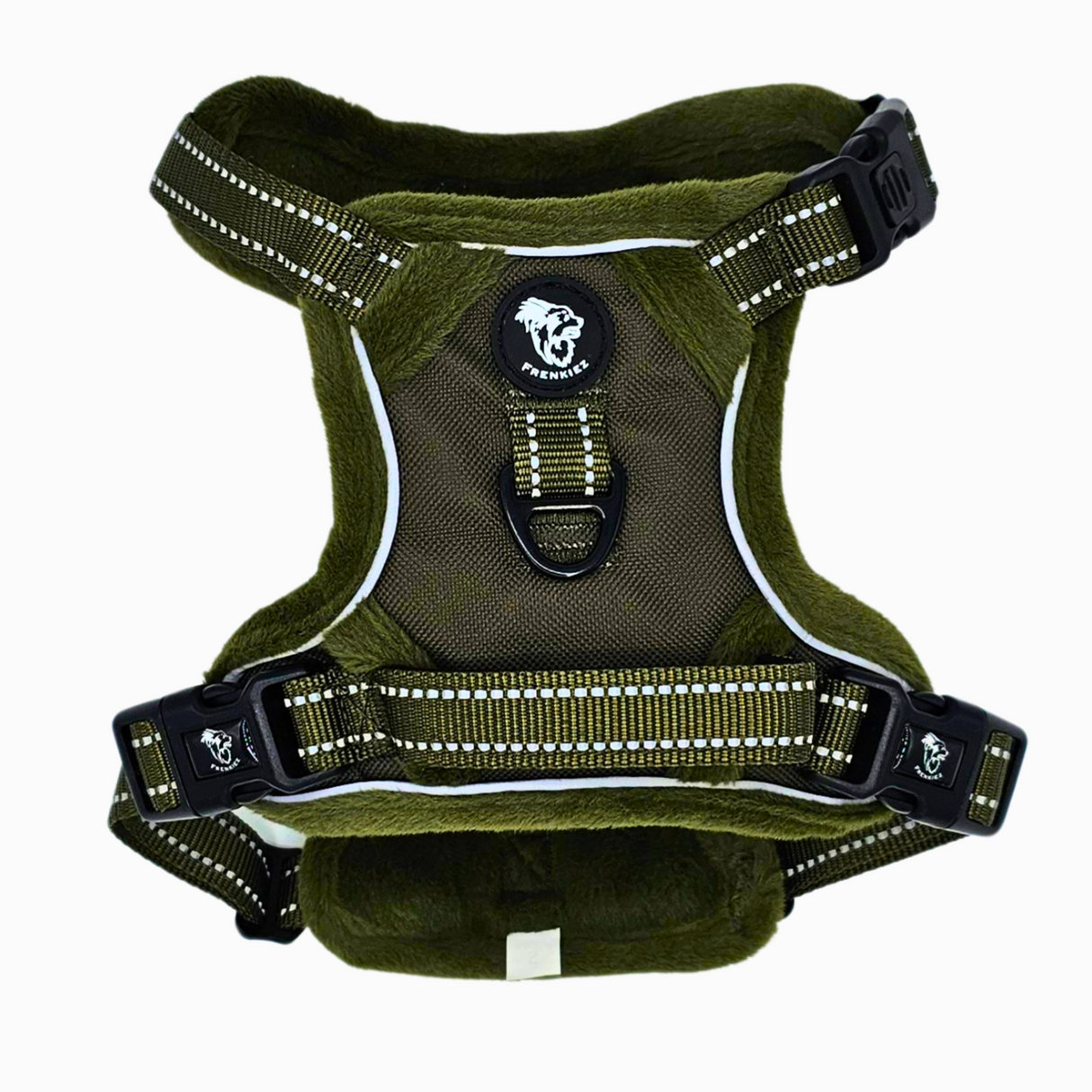 Frenkiez Teddy reflective Y tuig no pull dogharness Army Green - Premium hondentuig > honden harnas from Frenkiez - Just €44.99! Shop now at Frenkiezdogshop