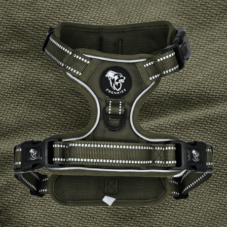 Frenkiez reflective Y tuig no pull dogharness New Army Green hondentuig > honden harnas > Y tuigen X - Small