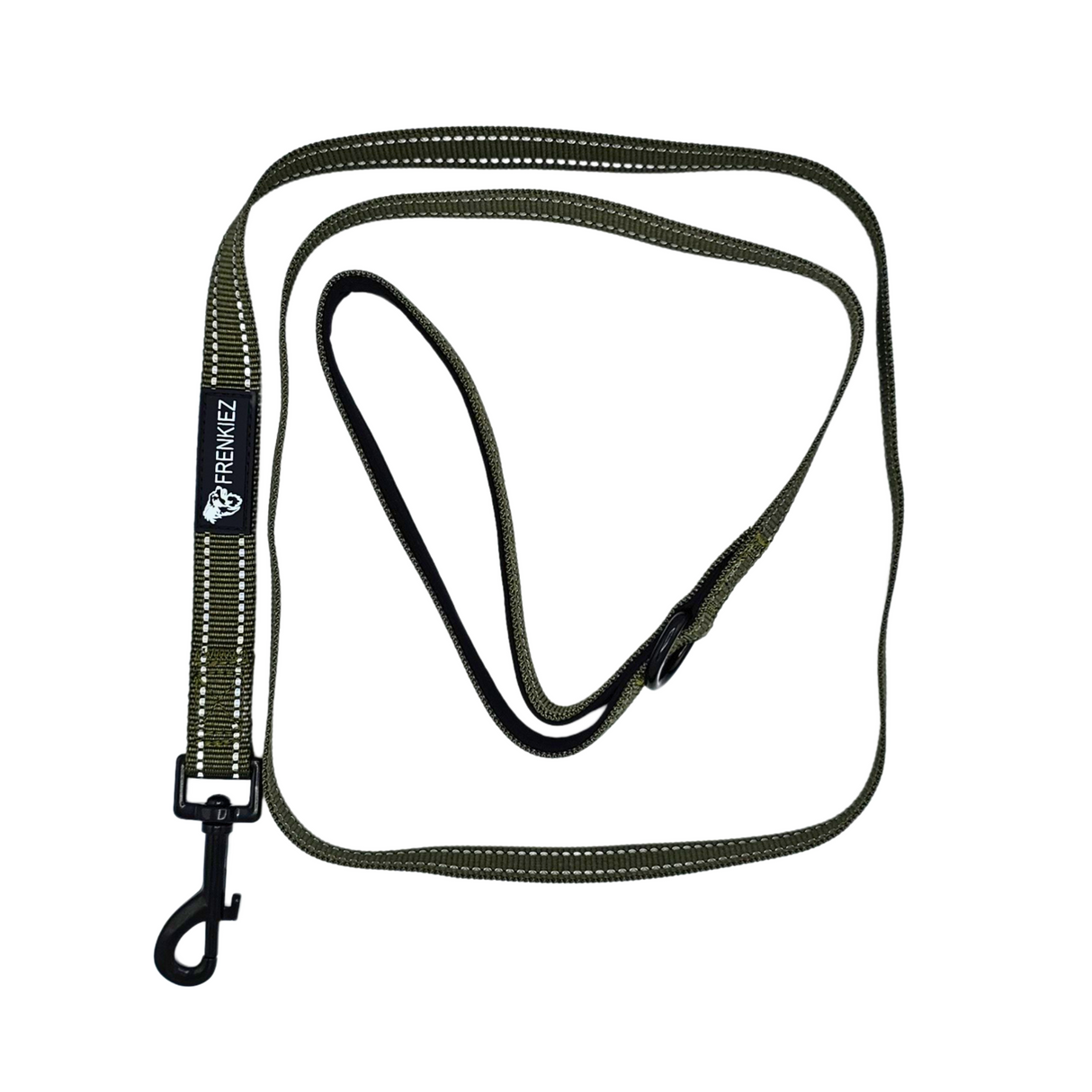 Frenkiez reflective  dog leash New Army Green - Premium hondenriem > hondenlijn from Frenkiez - Just €14.99! Shop now at Frenkiezdogshop