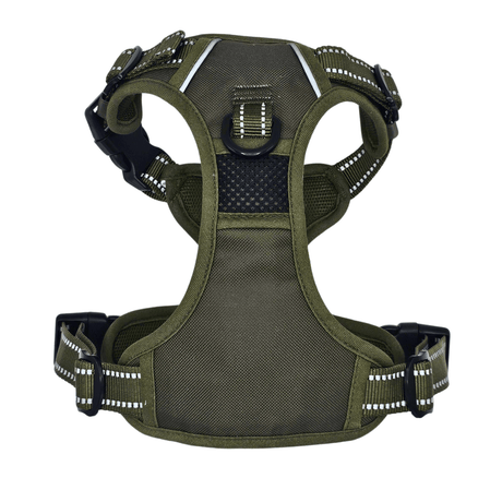 Frenkiez reflective Y tuig no pull dogharness New Army Green hondentuig > honden harnas > Y tuigen X - Small