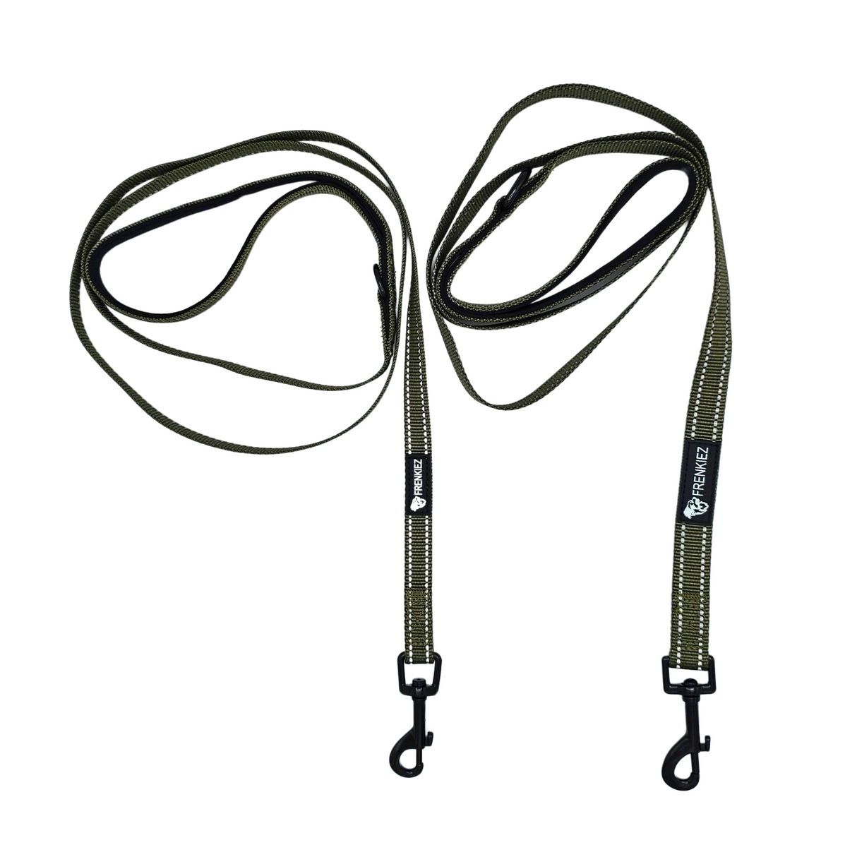 Frenkiez reflective  dog leash New Army Green - Premium hondenriem > hondenlijn from Frenkiez - Just €14.99! Shop now at Frenkiezdogshop