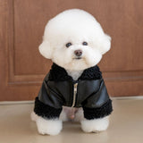 Puppia Soft Leather Shearling Coat Black - Premium Hondenkleding > hondenjas from Puppia - Just €50! Shop now at Frenkiezdogshop