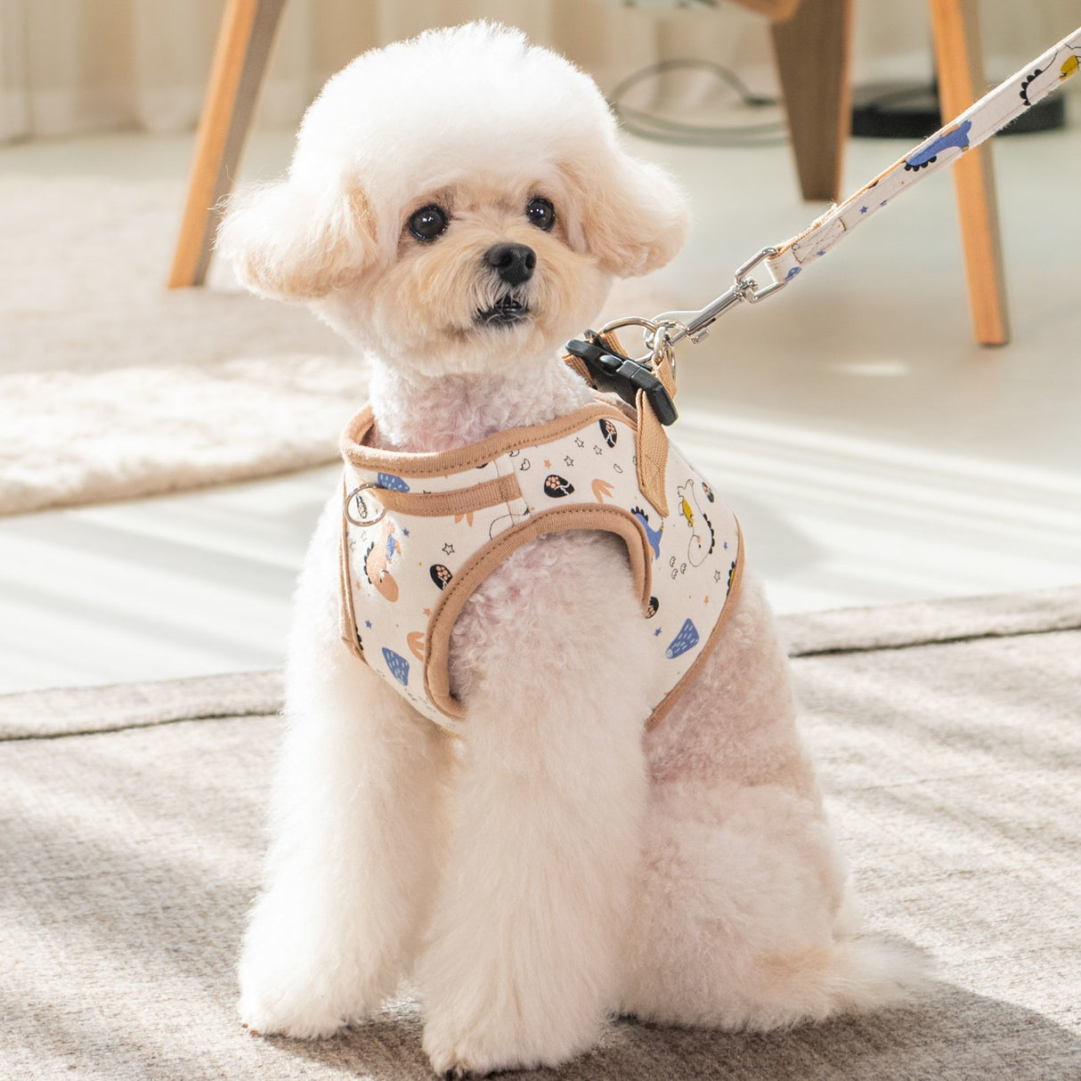 Puppia Minmi Vest Harness model B Beige - Premium hondentuig > honden harnas from Puppia - Just €31.99! Shop now at Frenkiezdogshop