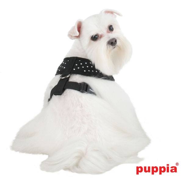 Puppia Dotty Harness model A black - Premium hondentuig > honden harnas from Puppia - Just €17.99! Shop now at Frenkiezdogshop