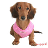 Puppia Dotty Harness model A pink - Premium hondentuig > honden harnas from Puppia - Just €17.99! Shop now at Frenkiezdogshop