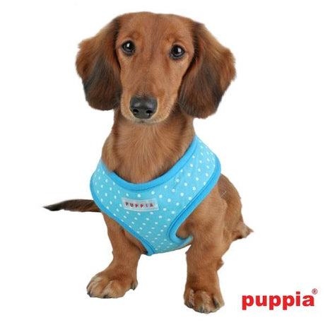 Puppia Dotty Harness model A skyblue hondentuig > honden harnas > model A X - Small