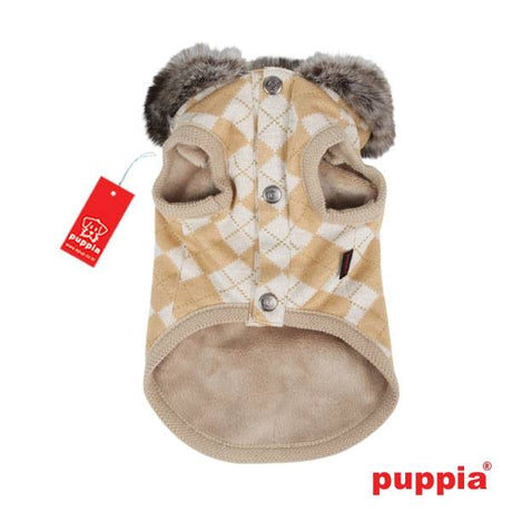 Puppia Argyle Mode hondenjasje beige ( M) - Premium Hondenkleding > hondenjas from Puppia - Just €54.99! Shop now at Frenkiezdogshop