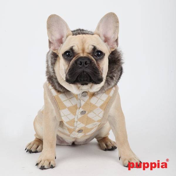 Puppia Argyle Mode hondenjasje beige ( M) - Premium Hondenkleding > hondenjas from Puppia - Just €54.99! Shop now at Frenkiezdogshop